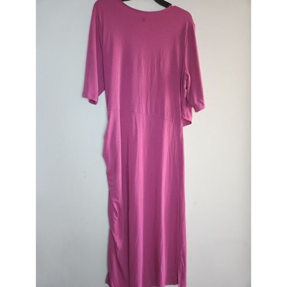 Betabrand Lavender Purple Draped Jersey Knit Rouched Detail Midi Dress size 2XL - Picture 7 of 9